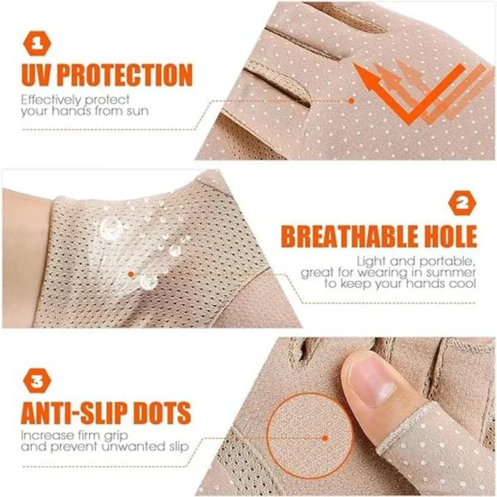 women uv protection fingerless gloves driving sun block breathable summer